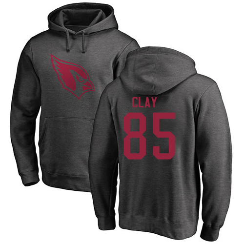 Arizona Cardinals Men Ash Charles Clay One Color NFL Football #85 Pullover Hoodie Sweatshirts->nfl t-shirts->Sports Accessory